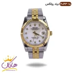 ساعت رولکس مردانه دیت جاست نقره ای طلایی 4043/10