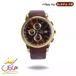 ساعت مردانه ویولت بند چرم قهوه ای قاب طلایی S0438G-2
