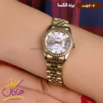 ساعت الکسا زنانه فلزی طلایی نگین دار کد 0052/2 - Image 2