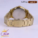 ساعت الکسا مردانه فلزی صفحه سفید طلایی کد 0057/3 - Image 5
