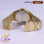 ساعت الکسا مردانه فلزی صفحه سفید طلایی کد 0057/3 - Image 4