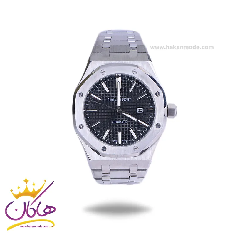 AP-watch-code-FW-0058.251.webp ساعت مچی ای پی مردانه فلزی نقره ای صفحه مشکی FW 0058/25 - Image 1
