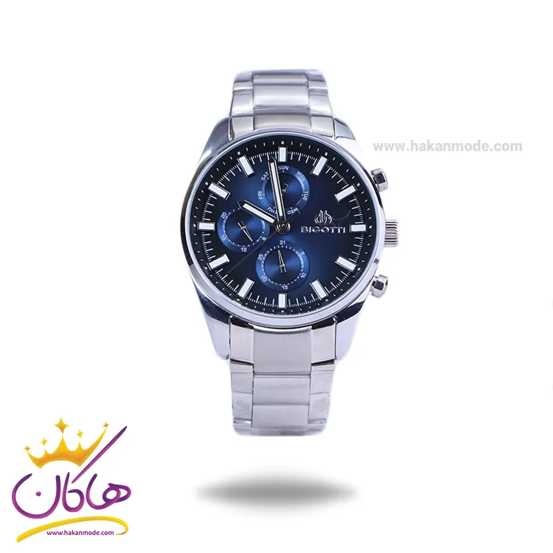Bigotti-watch-code-BG-1.10515.31.webp ساعت مچی بیگوتی مردانه فلزی صفحه آبی BG.1.10515/3 - Image 1