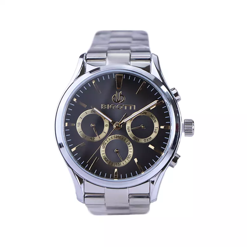 Bigotti-watch-code-BG-1.10522.31.webp ساعت مچی بیگوتی مردانه فلزی نقره ای صفحه مشکی BG.1.10522/3 - Image 1