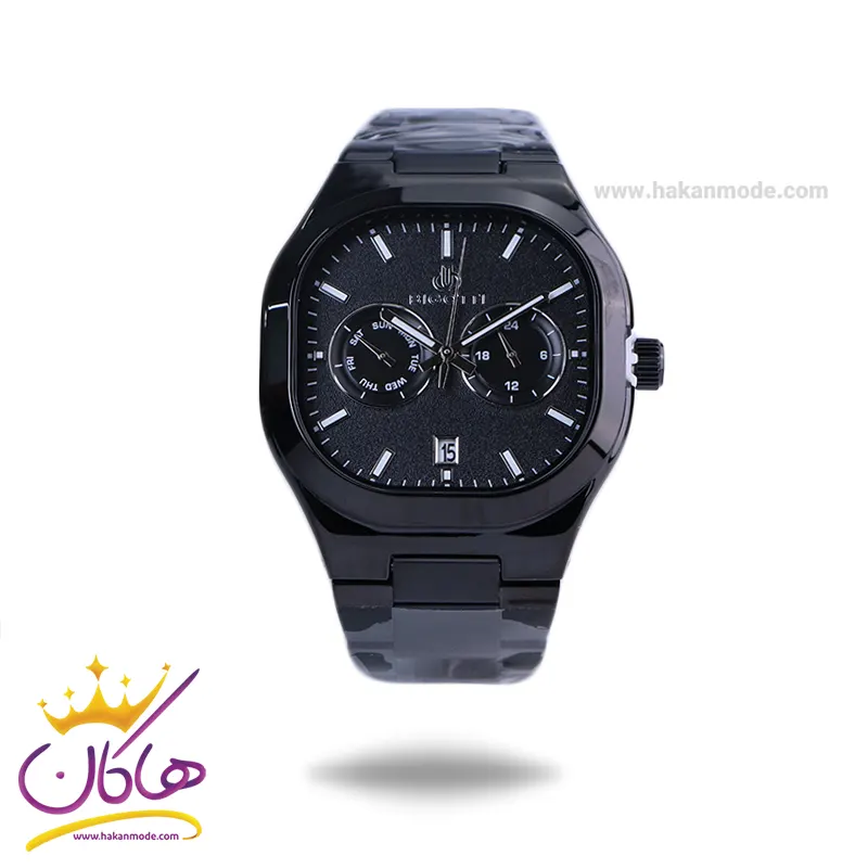 Bigotti-watch-code-BG-1.10555.51.webp ساعت مچی بیگوتی مردانه فلزی قاب مربع مشکی BG.1.10555-5 - Image 1