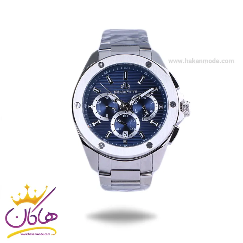 Bigotti-watch-code-BG-1.10600.31.webp ساعت مچی بیگوتی مردانه فلزی صفحه آبی کرنوگراف BG.1.10600-3 - Image 1