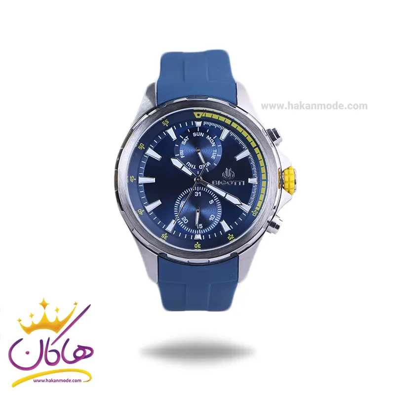 Bigotti-watch-code-BG-1.10610.21.webp ساعت عقربه ای بیگوتی مردانه بند رابر آبی BG.1.10610/2 - Image 1