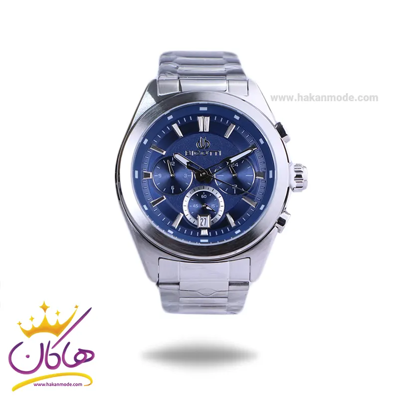 Bigotti-watch-code-BG-1.10631.31.webp ساعت مچی بیگوتی مردانه فلزی کرنوگراف صفحه آبی BG.1.10631-3 - Image 1