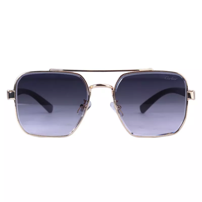 Cartier-Sunglasses-Code-2A770.21.webp عینک آفتابی مردانه کارتیر فریم مربع دسته چوبی 2A770/2 - Image 1