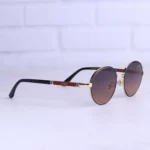 عدسی عینک آفتابی کارتیر فریم طلایی گرد 78002/3