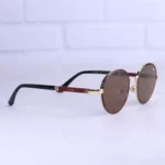 عدسی عینک آفتابی کارتیر فریم گرد طلایی 78002/4