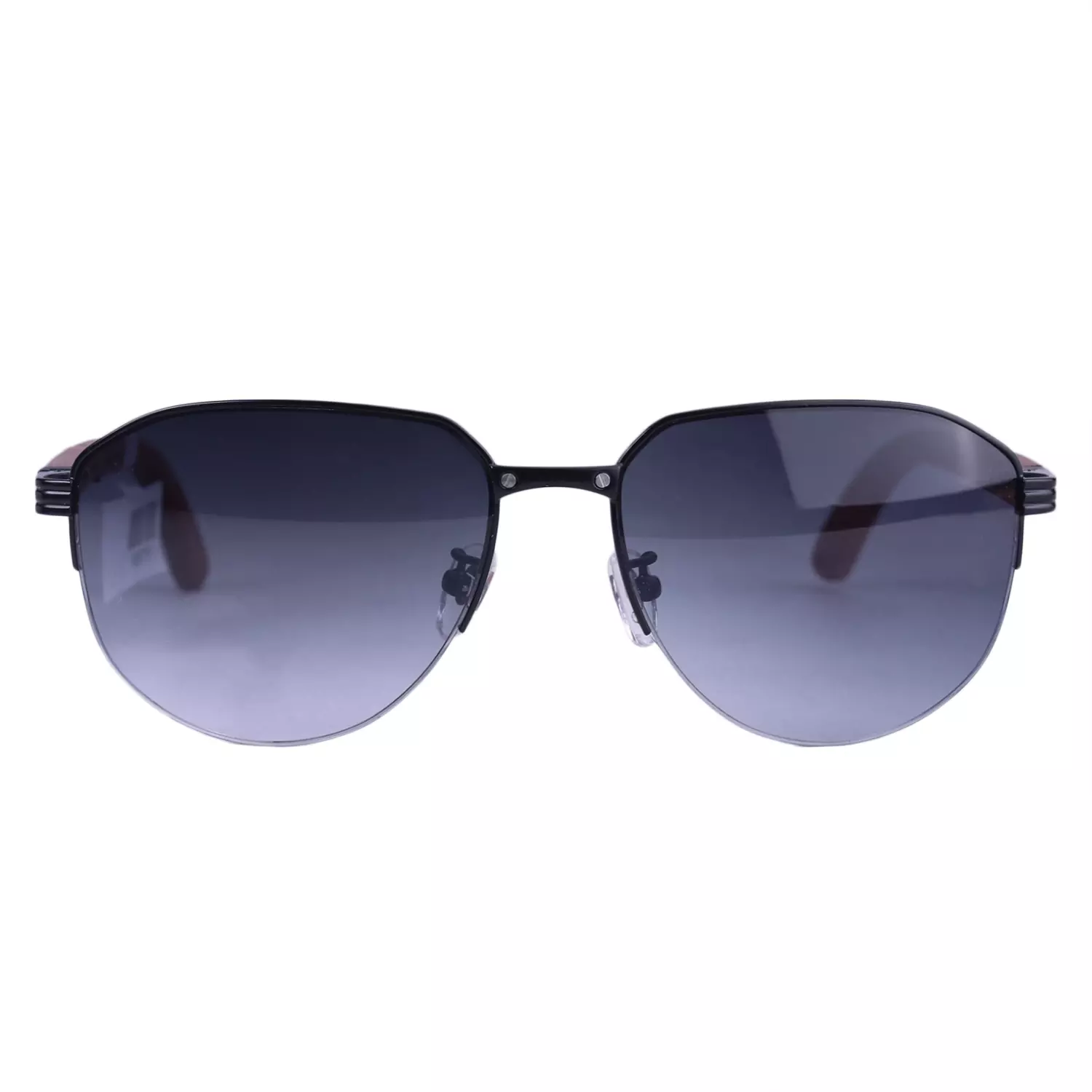Cartier-Sunglasses-Code-CT-0376S.11-1.webp عینک آفتابی کارتیر مردانه نیم فریم دسته چوبی CT 0378S/1 - Image 1