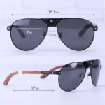 عینک آفتابی مردانه کارتیر خلبانی دسته چوبی CA 130b/1 - Image 2
