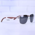 عینک آفتابی مردانه کارتیر فریم نقره ای دسته چوبی CT 0280S/1 - Image 4