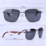 عینک آفتابی مردانه کارتیر فریم نقره ای دسته چوبی CT 0280S/1 - Image 2