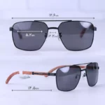 عینک آفتابی مردانه کارتیر فریم مربع دسته چوبی CT 0376S/1 - Image 2