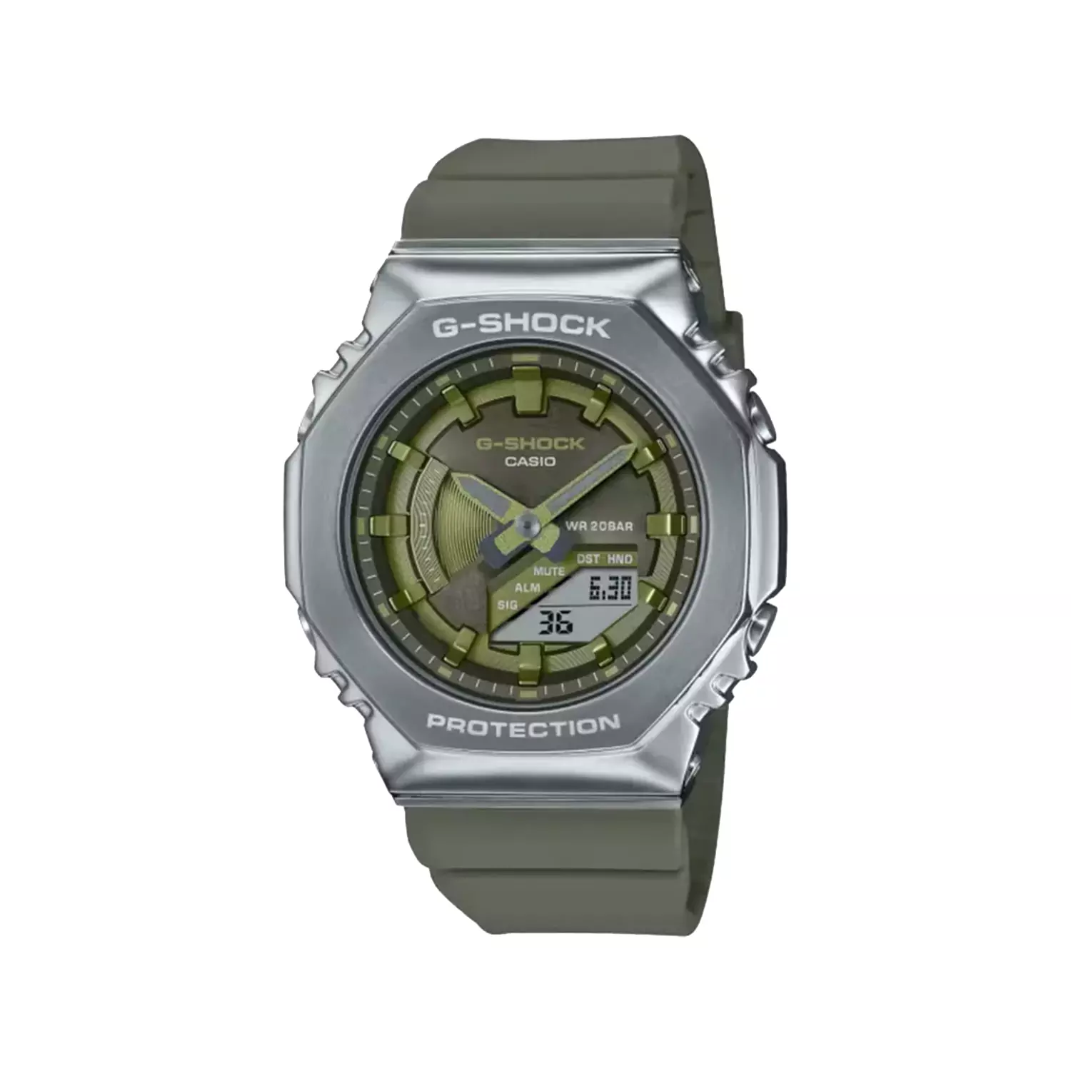 Casio-G-Shock-Watch-Code-GM-S2100-3A1-1.webp ساعت مچی کاسیو جی شاک مردانه سبز دو زمانه GM-S2100-3A - Image 1