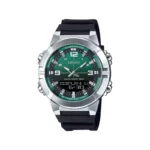 ساعت کاسیو مردانه رابر قاب نقره ای دو زمانه AMW-870A-3A