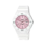 ساعت کاسیو زنانه رابر سفید صفحه صورتی LRW-200H-4E3
