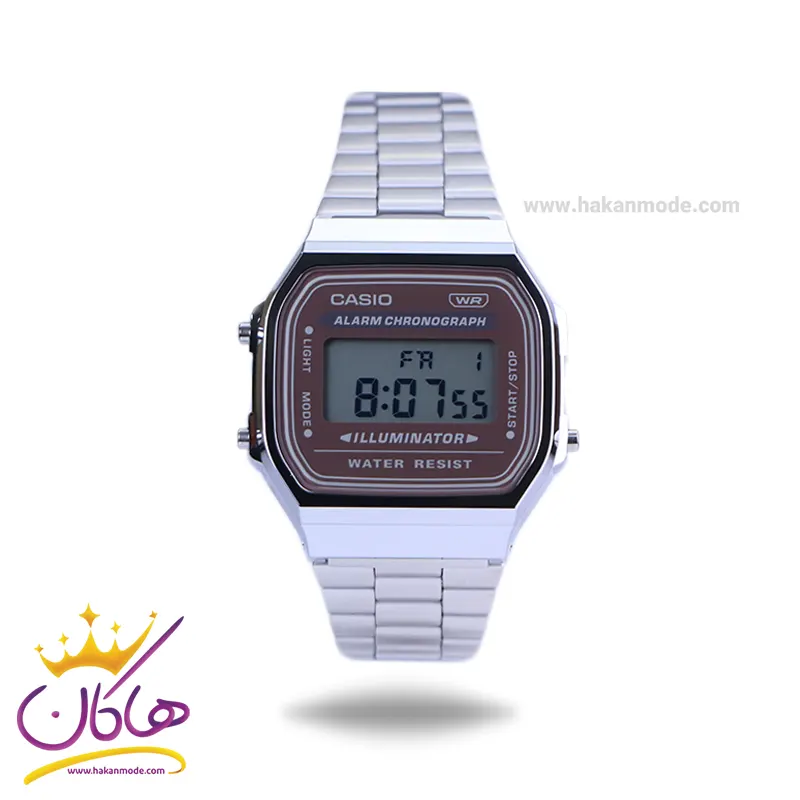 Casio-watch-code-A168WA-5AYDF1.webp ساعت مچی کاسیو مردانه فلزی نقره ای دیجیتالی A168WA-5AYDF - Image 1