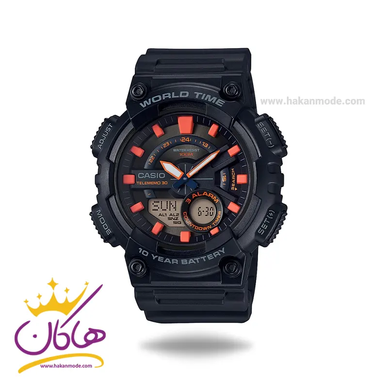 Casio-watch-code-AEQ-110W-1A2VDF1.webp ساعت کاسیو مردانه رابر مشکی دو زمانه AEQ-110W-1A2VDF - Image 1