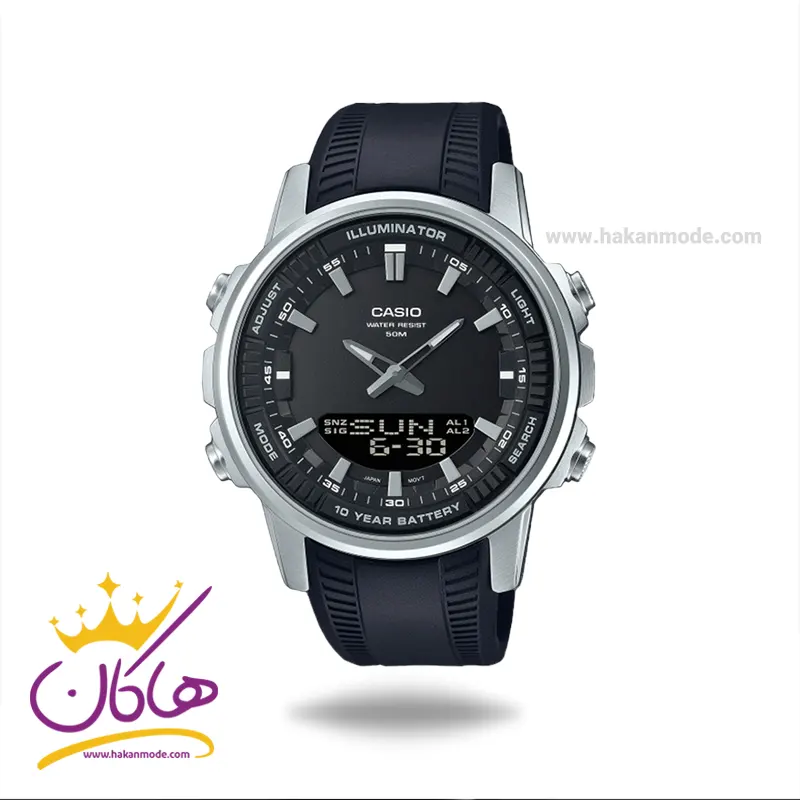 Casio-watch-code-AMW-880-1AVDF1.webp ساعت کاسیو مردانه بند رابر دو زمانه AMW-880-1AVDF - Image 1