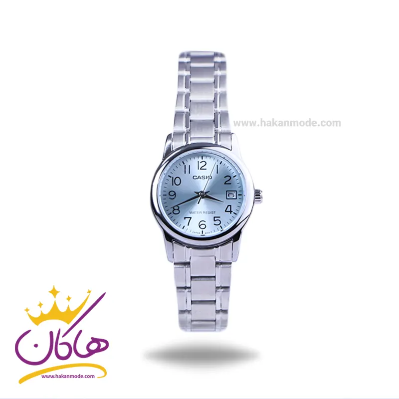 Casio-watch-code-LTP-7002D-2BUD1.webp ساعت مچی زنانه کاسیو فلزی صفحه آبی LTP-V002D-2BUDF - Image 1