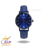 ساعت مچی کاسیو زنانه بند چرم سرمه ای قاب مشکی LTP-VT02BL-2AUDF
