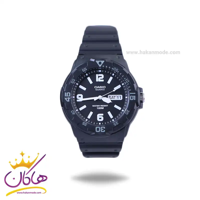 Casio-watch-code-MRW-200HIB2VDFDI1.webp ساعت عقربه ای کاسیو مردانه بند رابر مشکی MRW-200H-1B2VDF - Image 1