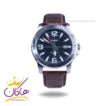 ساعت کاسیو مردانه بند چرم قهوه ای mtp-vd01l-1bvudf