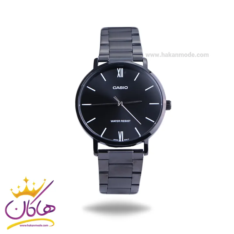 Casio-watch-code-MTP-VT01B-1BUDF1.webp ساعت مچی عقربه ای کاسیو مردانه فلزی مشکی MTP-VT01B-1BUDF - Image 1