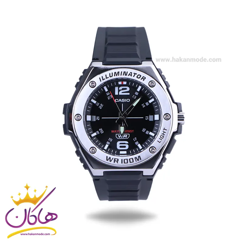 Casio-watch-code-MWA-100T-1AVDF1.webp ساعت مچی عقربه ای کاسیو مردانه بند رابر صفحه مشکی MWA-100H-1AVDF - Image 1