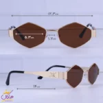 عینک آفتابی سلین زنانه فریم چندضلعی قهوه ای 2382/2 - Image 2