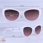 عینک آفتابی شنل زنانه فریم گربه ای سفید 9704/3 - Image 2