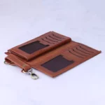 ست کیف کتی چرم و عینک مردانه چرمسال عسلی پوست ماری 182/3 - Image 6