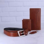 ست هدیه 4 تیکه کیف و کمربند چرم مردانه چرمسال 183 - Image 12