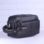کیف دوشی چرم چرمسال طرح پوست مار مشکی A 941/1 - Image 2