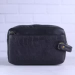 کیف دوشی چرم چرمسال طرح پوست مار مشکی A 944/1 - Image 3