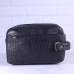 کیف دوشی چرم چرمسال طرح پوست مار مشکی B 941/1 - Image 3