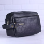 کیف دوشی چرم چرمسال طرح پوست مار مشکی B 944/1 - Image 2