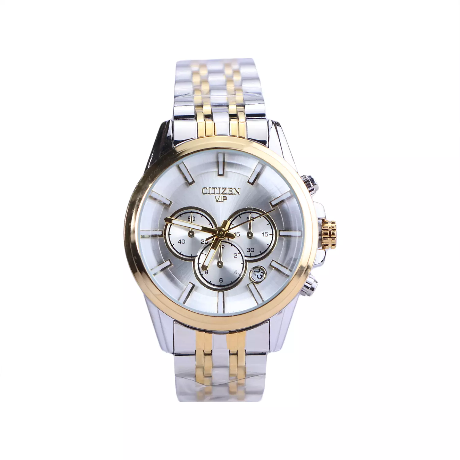 Citizen-VIP-Watch-Code-L-124.81.webp ساعت مچی عقربه ای سیتیزن زنانه فلزی نقره ای طلایی L 124/8 - Image 1