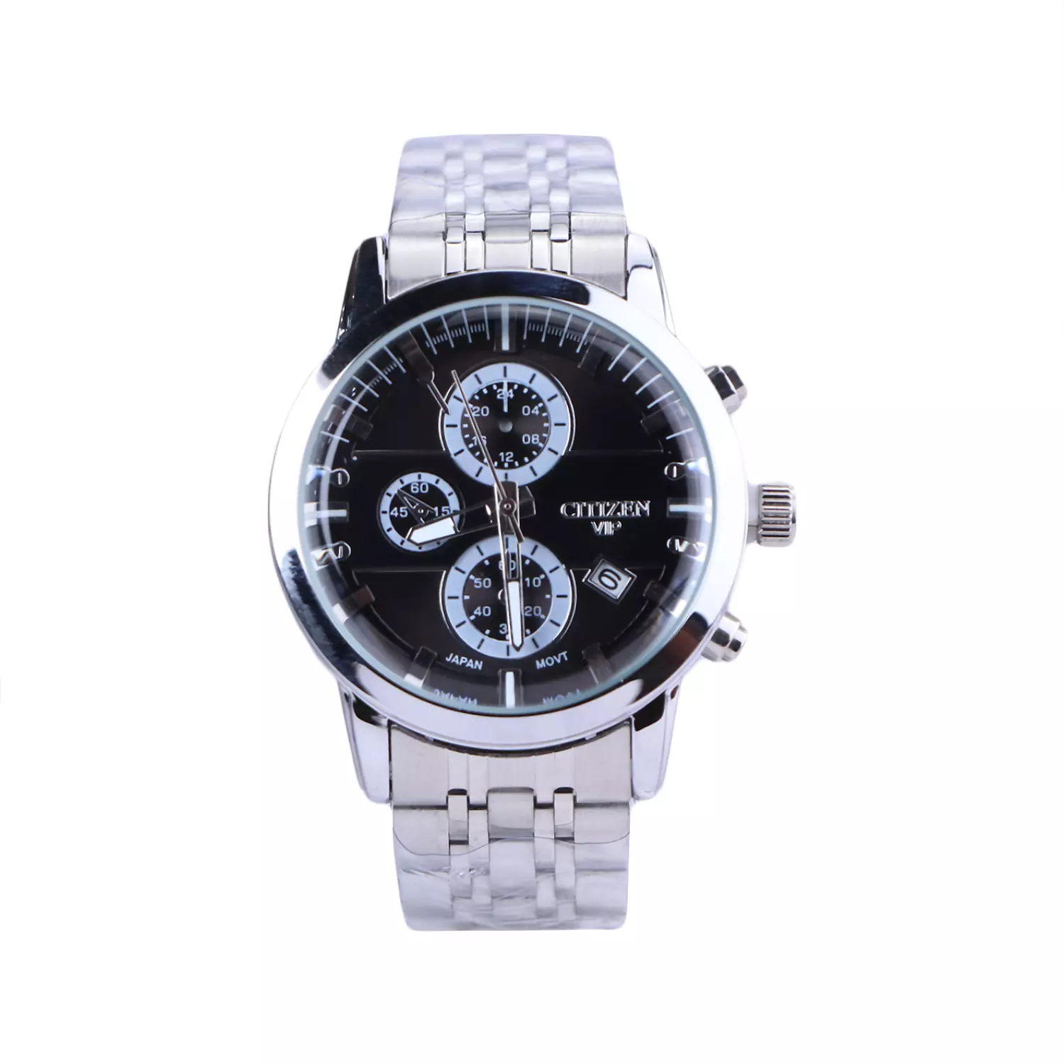Citizen-VIP-Watch-Code-L-2363.341.webp ساعت عقربه ای سیتیزن زنانه فلزی نقره ای صفحه مشکی L 2363/34 - Image 1