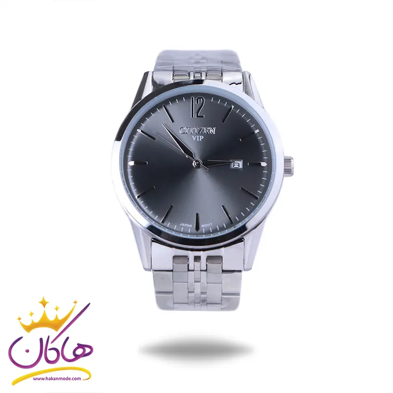 Citizen-VIP-watch-code-G-31621.31.webp ساعت مچی سیتیزن مردانه فلزی صفحه طوسی G31621/3 - Image 1