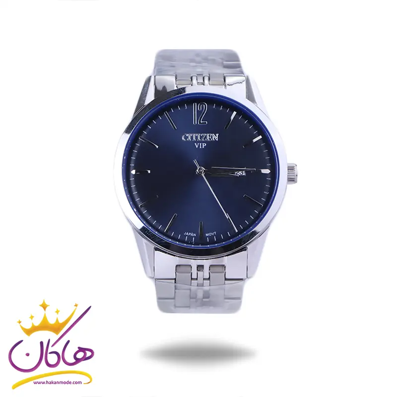 Citizen-VIP-watch-code-G-31621.51.webp ساعت مچی سیتیزن مردانه فلزی صفحه سرمه ای G31621/5 - Image 1