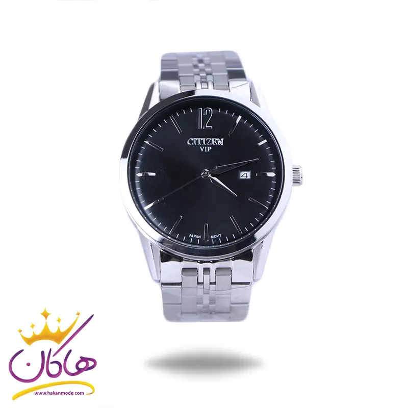 Citizen-VIP-watch-code-G-31621.61.webp ساعت مچی سیتیزن مردانه فلزی صفحه مشکی G31621/6 - Image 1