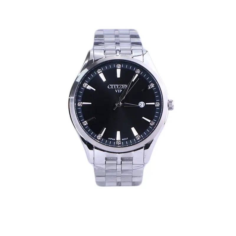 Citizen-VIP-watch-code-G-31626.31.webp ساعت مچی سیتیزن مردانه فلزی نقره ای صفحه مشکی G31626/3 - Image 1