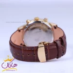 ساعت سیتیزن مردانه بند چرم قهوه ای قاب طلایی کرنوگراف G9235/3 - Image 3