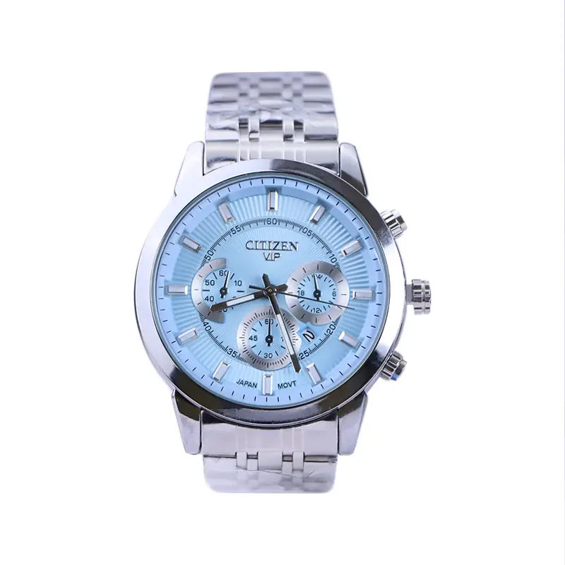 Citizen-VIP-watch-code-G-9766.171.webp ساعت مچی سیتیزن مردانه فلزی نقره ای صفحه تیفانی G 9766/17 - Image 1