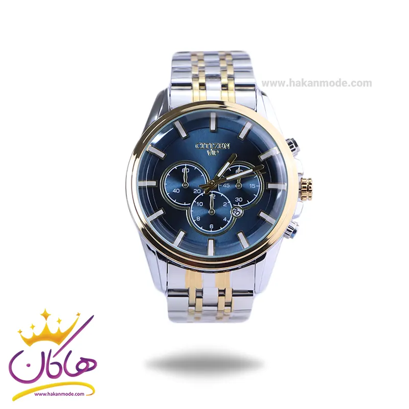 Citizen-VIP-watch-code-G-9766.21.webp ساعت عقربه ای سیتیزن مردانه فلزی صفحه آبی G 9766/2 - Image 1