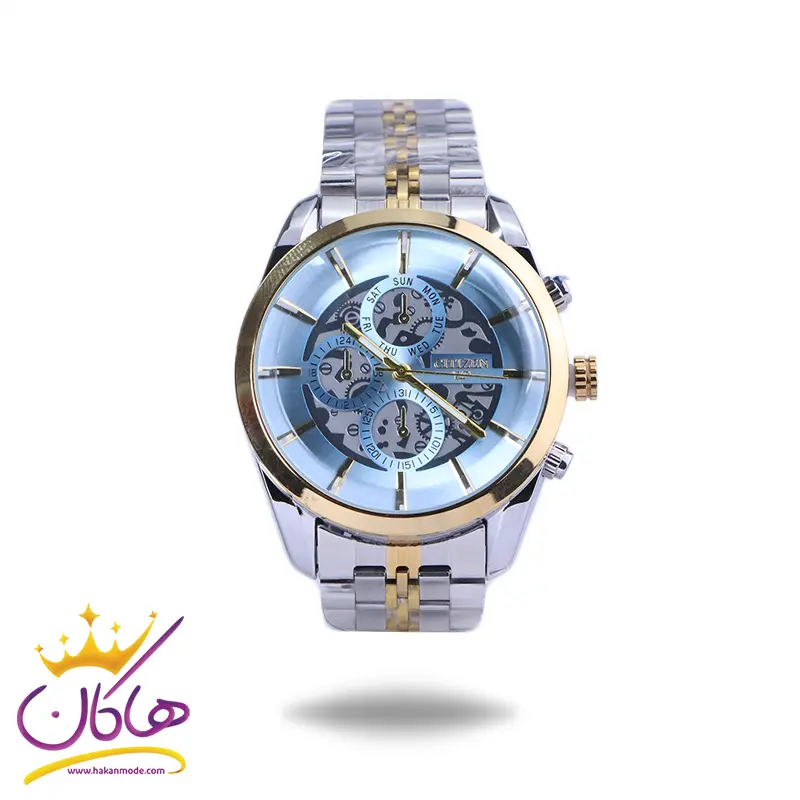 Citizen-VIP-watch-code-G029.41.webp ساعت مچی سیتیزن مردانه فلزی صفحه آبی G 029/4 - Image 1